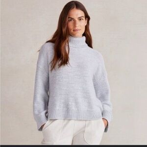 Haven Well Within Marled Turtleneck Sweater in Light Blue Size M. Retail $98